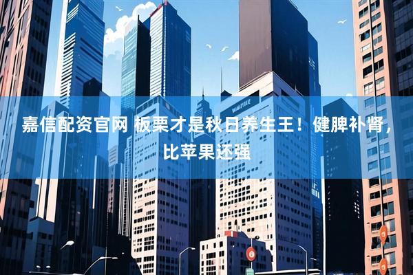 嘉信配资官网 板栗才是秋日养生王！健脾补肾，比苹果还强